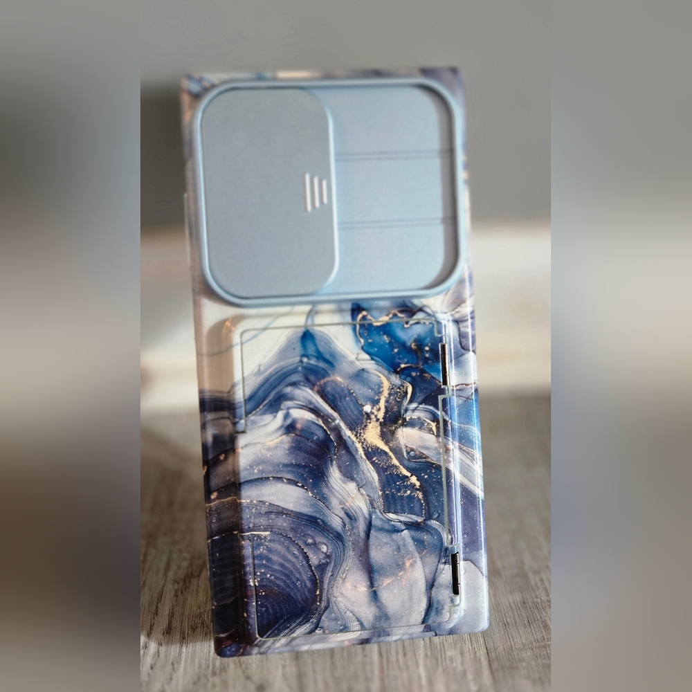 Samsung S24 Phone Case, Polar Cloud Blue Marble Phone Case & Screen Protector - Picture 4 of 15